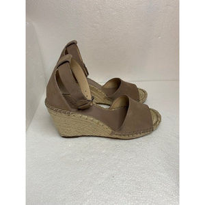 Women's Vince Camuto Tan Wedge Ankle Strap Leather Upper Size 8.5